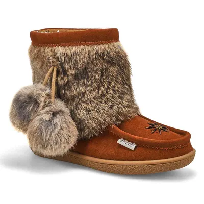 Womens Minimuk Pom 2 Waterproof SoftMocs - Dark Tan