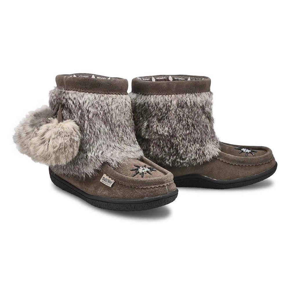 Womens Minimuk Pom 2 Waterproof SoftMocs - Grey