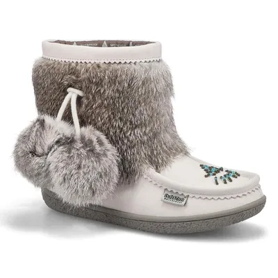 Womens Minimuk Pom 2 Waterproof SoftMocs - White