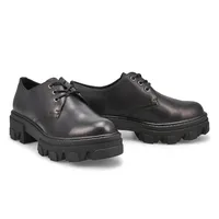 Womens Molly Leather Platform Casual Shoe - Black