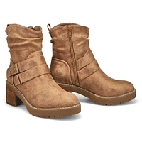 Womens  Nikki Block Heel Casual Boot - Fawn