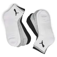Mens Core Basics Quarter Crew Sock 6 Pack - White/Black/Grey