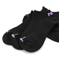 Womens Fashion No Show Sock 6 Pack - Black/Multi