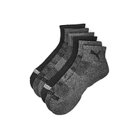 Mens Half Terry Quarter Crew Sportstyle Sock 6 Pack - Black Combo