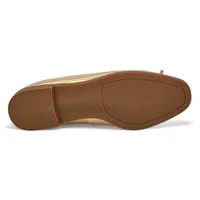 Womens Paislee-M Leather Ballerina Flat - Gold