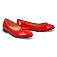 Womens Paislee-P Patent Leather Ballerina Flat - Red