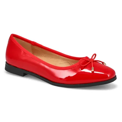 Womens Paislee-P Patent Leather Ballerina Flat - Red
