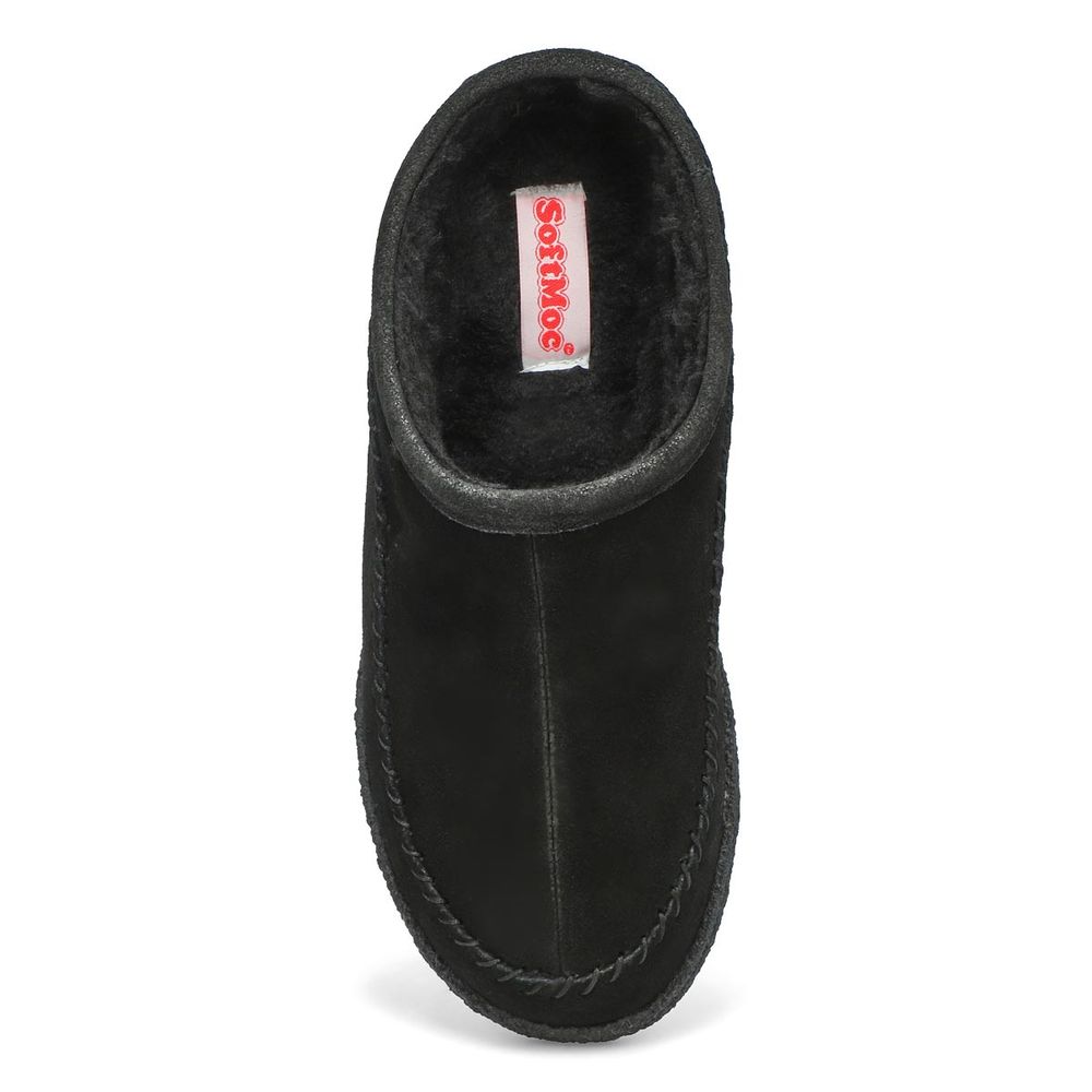 Mens Pauly III Suede Open Slipper - Black