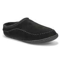 Mens Pauly III Suede Open Slipper - Black