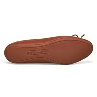 Womens Priscilla Leather Ballerina Flat - Brown