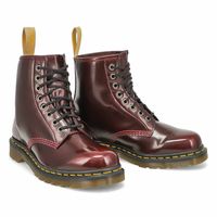 Womens Vegan 1460 8-Eye Smooth Combat Boot - Cherry Red