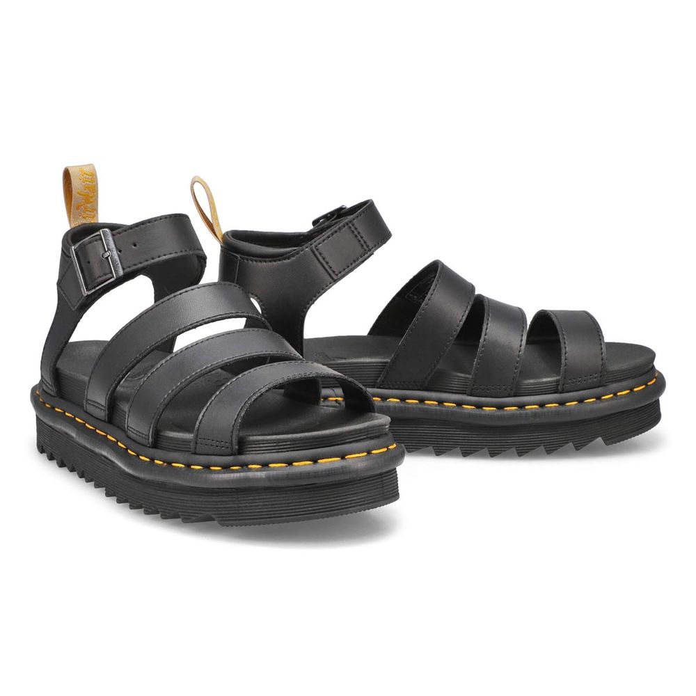 Womens Vegan Blaire Multi Strap Casual Sandal - Black