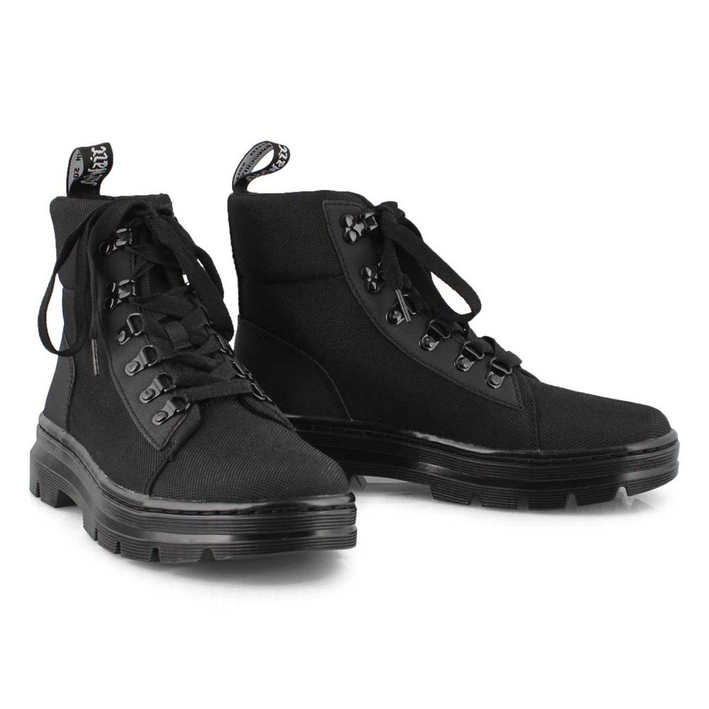 Womens Combs Combat Boot - Black