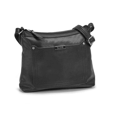 Womens R5438 black stitched pocket crossbody