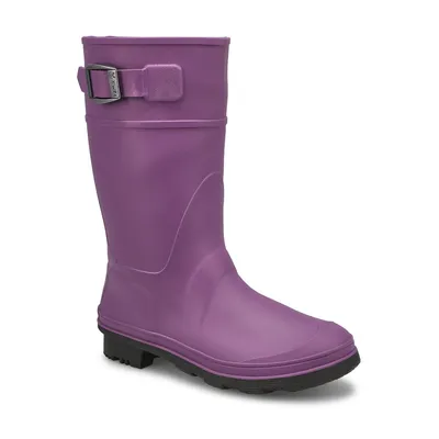 Girls Raindrops Waterproof Rain Boot - Eggplant