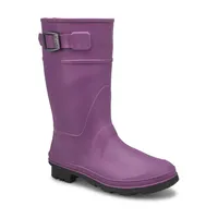 Girls Raindrops Waterproof Rain Boot - Eggplant