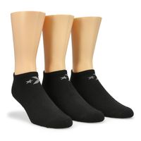 Mens Half Cushion No Show Sock 3 Pack - Black/Grey