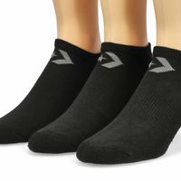 Mens Half Cushion No Show Sock 3 Pack - Black/Grey