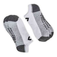 Mens Half Cushion No Show Sock 3 Pack - White/Grey