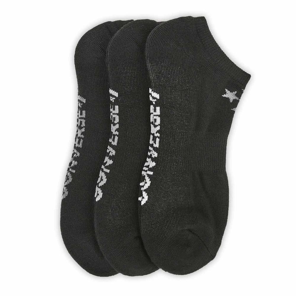 Womens Half Cushion No Show Sock 3 Pack - Black/Grey