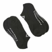 Womens Half Cushion No Show Sock 3 Pack - Black/Grey