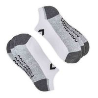 Womens Half Cushion No Show Sock 3 Pack - White/Grey