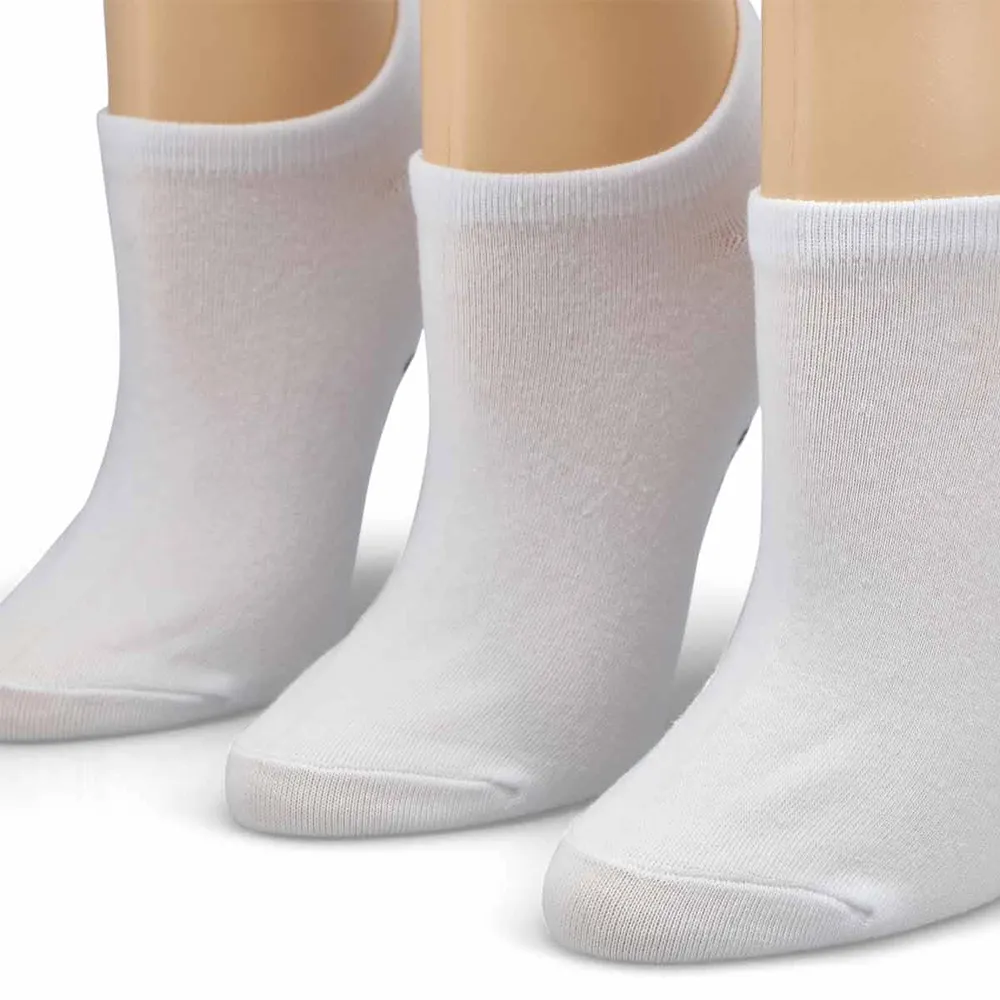 Womens Basics No Show Sock 3 Pack - White/Black