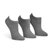 Womens Basics No Show Sock 3 Pack - Grey