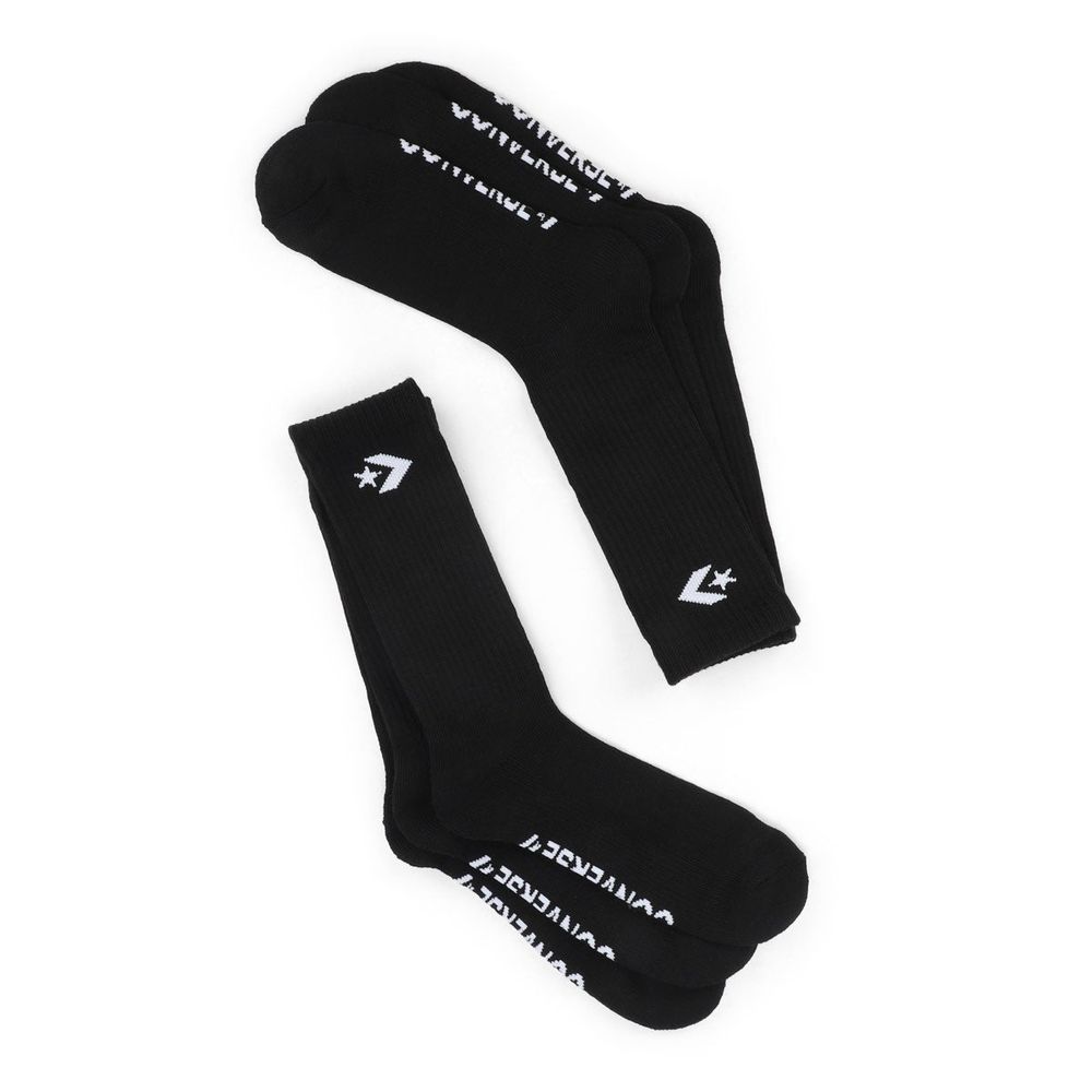 Mens Converse Sport Crew Sock 3 Pack - Black