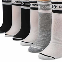 Womens Sport Inspired 6 Pack Quarter Sock - White/Black