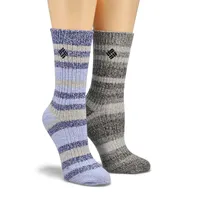 Womens Canyon Stripe Super Soft Sock - 2 Pack