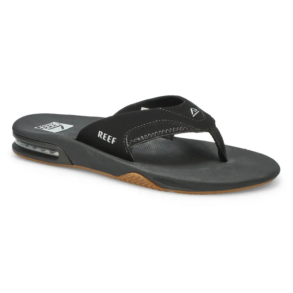 Mens Fanning Thong Sandal - Black/Silver