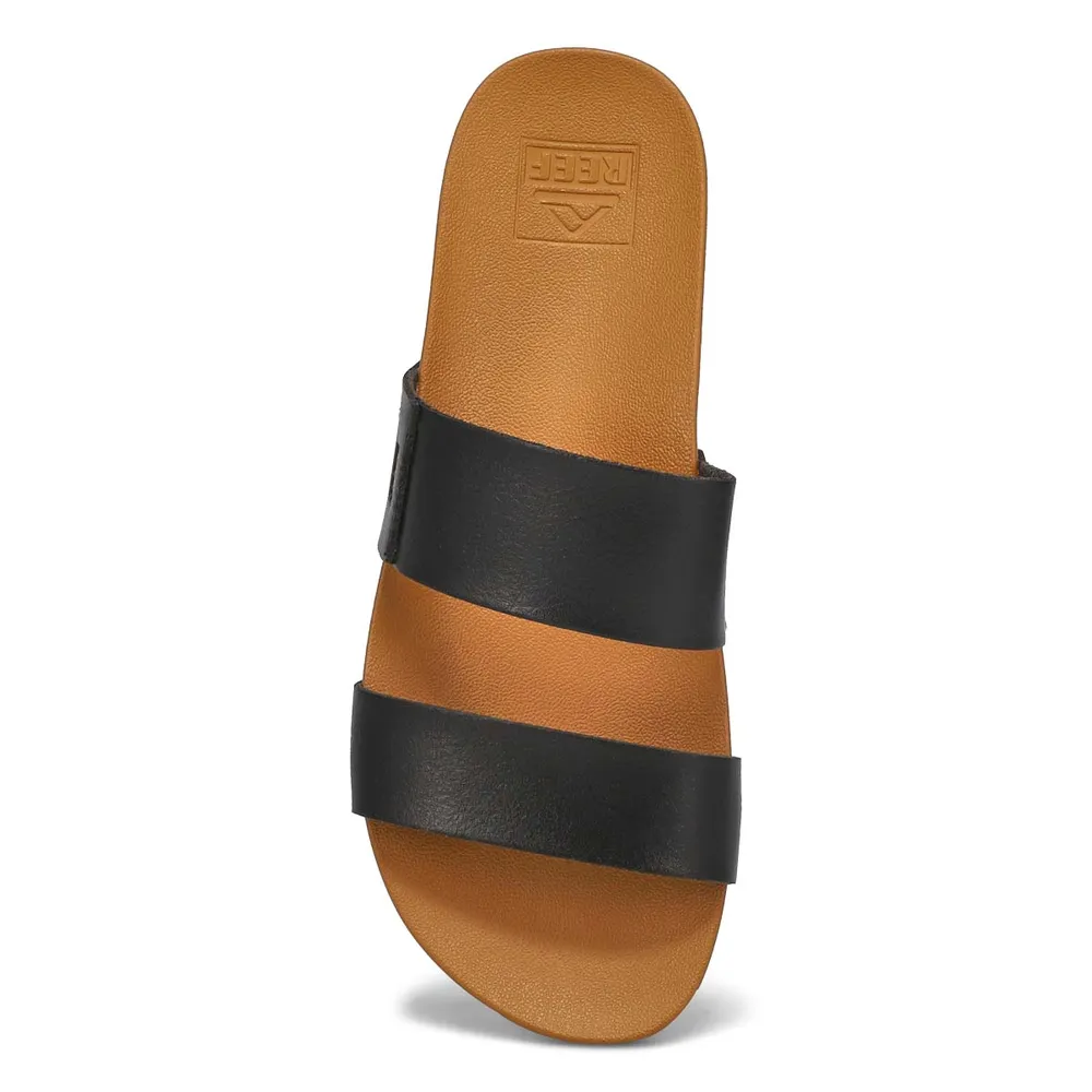 Womens Cushion Vista Slide Sandal - Black/Naturalt