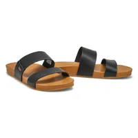 Womens Cushion Vista Slide Sandal - Black/Naturalt