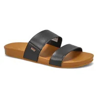 Womens Cushion Vista Slide Sandal - Black/Naturalt