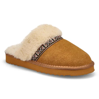 Womens Runabout Open Back Suede Slipper - Chestnut