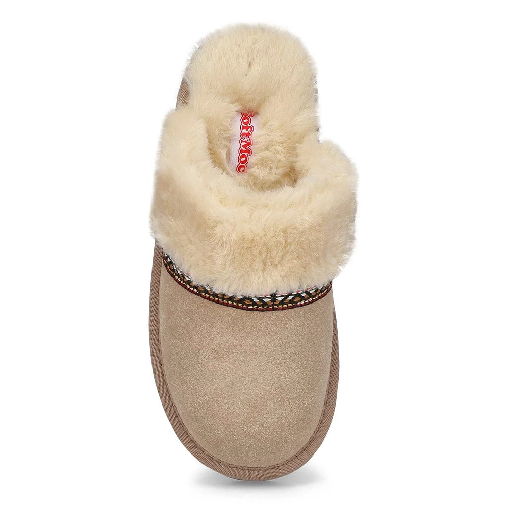 Womens Runabout Open Back Suede Slipper - Sand