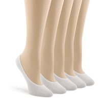 Womens Microfiber Superlow Liner 5 Pack -White