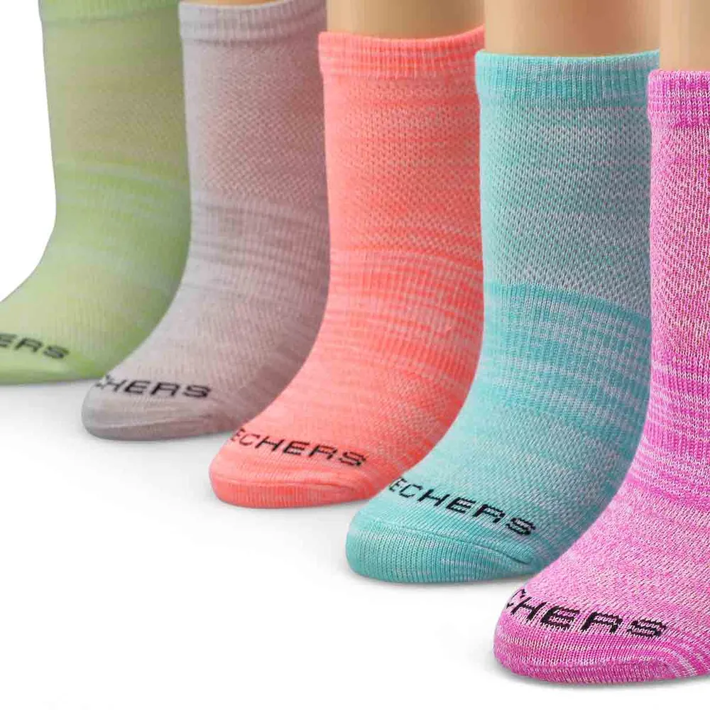 Womens Low Cut Non Terry Sock 5 Pack - Multi