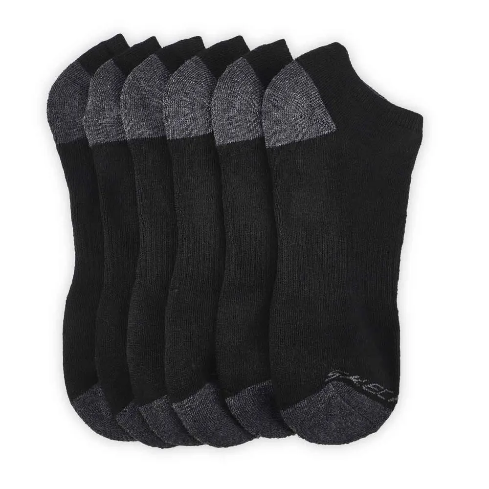 Mens No Show Full Terry Sock 6 Pack - Black/Multi