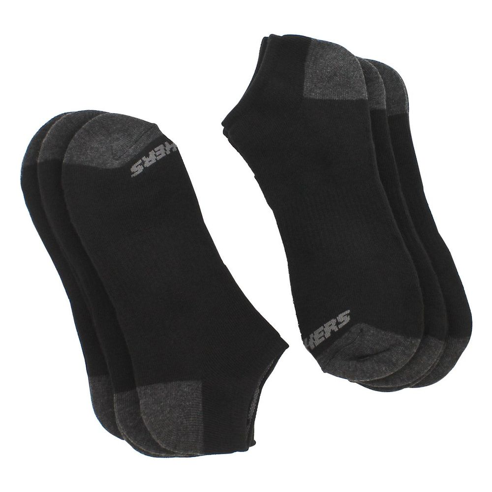 Mens No Show Full Terry Sock 6 Pack - Black/Multi