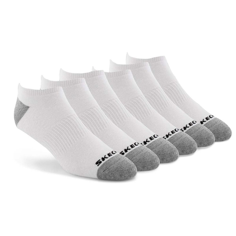 Mens No Show Full Terry Sock 6 Pack - White