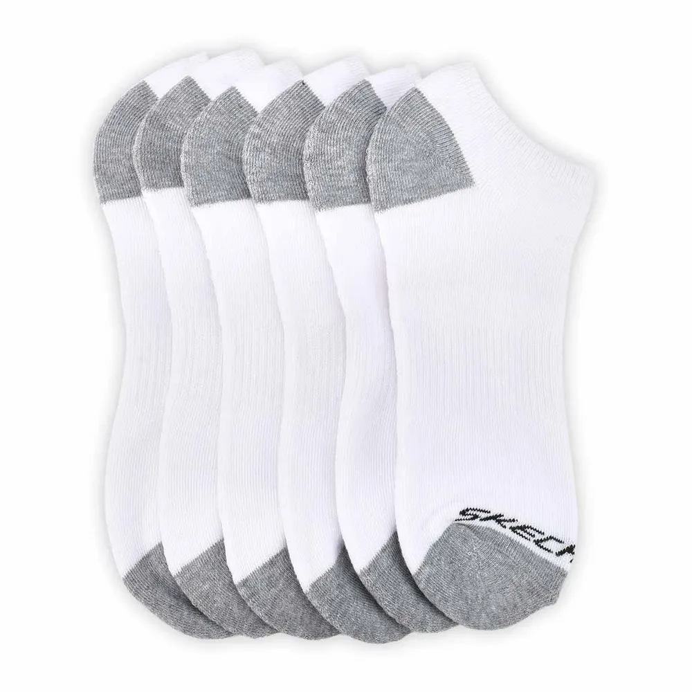 Mens No Show Full Terry Sock 6 Pack - White