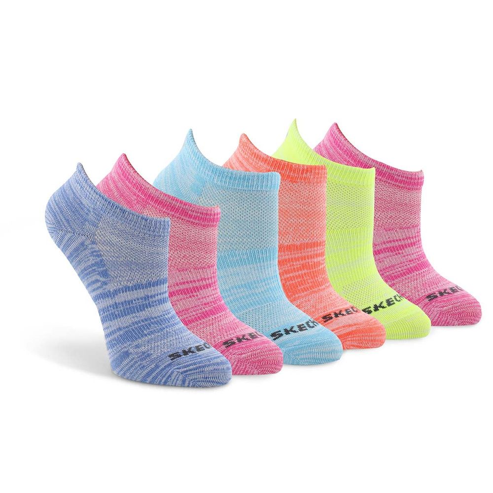 Girls Low Cut Non Terry Multi Sock 6 Pack - Multi