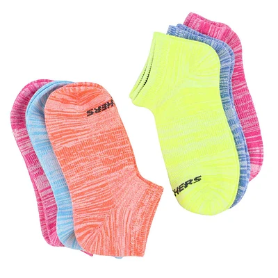 Girls Low Cut Non Terry Multi Sock 6 Pack - Multi