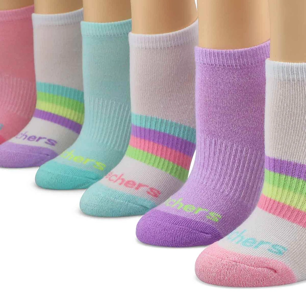 Grls Select Terry 6 Pack Sock - Multi