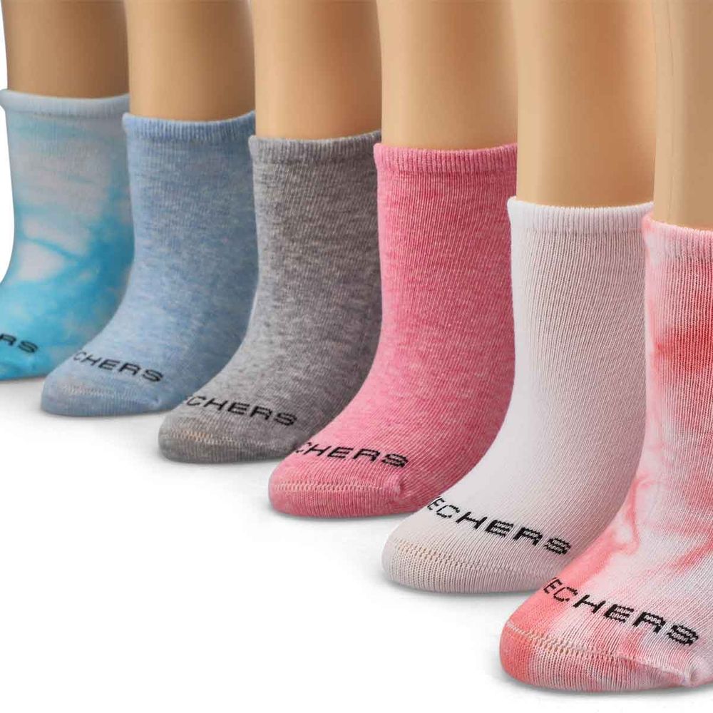 Womens No Show Non Terry Sock 6 Pack - Multi