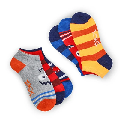 Boys Low Cut Non Terry Sock 6 Pack - Multi