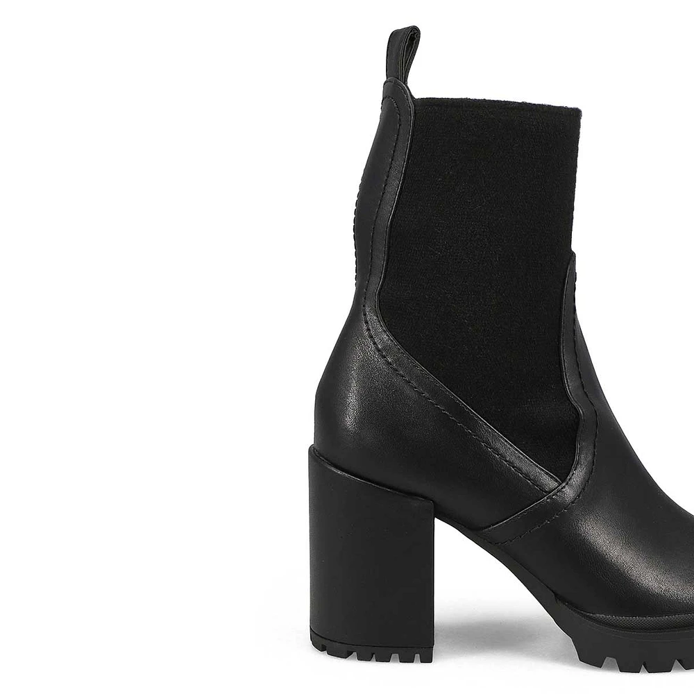 Womens Sahly Heeled Ankle Boot - Black