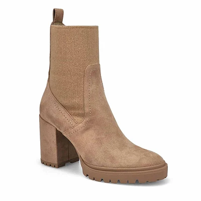 Womens Sahly Heeled Ankle Boot - Mushroom